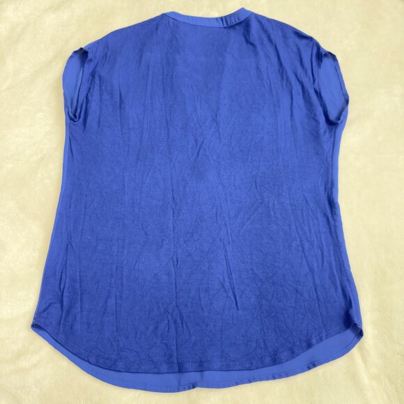 INC international concepts Petite Blue Button-Front Blouse P/S Top women - Picture 2 of 7